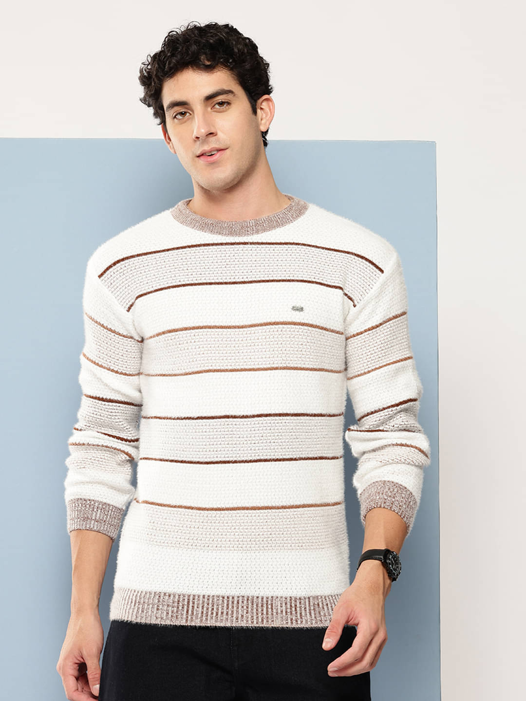 Aarika Woollen Blend Round Neck Men's Full Sleeves Pullover Sweater - White ( Pack of 1 )     			Aarika Woollen Blend Round Neck Men's Full Sleeves Pullover Sweater - White ( Pack of 1 )