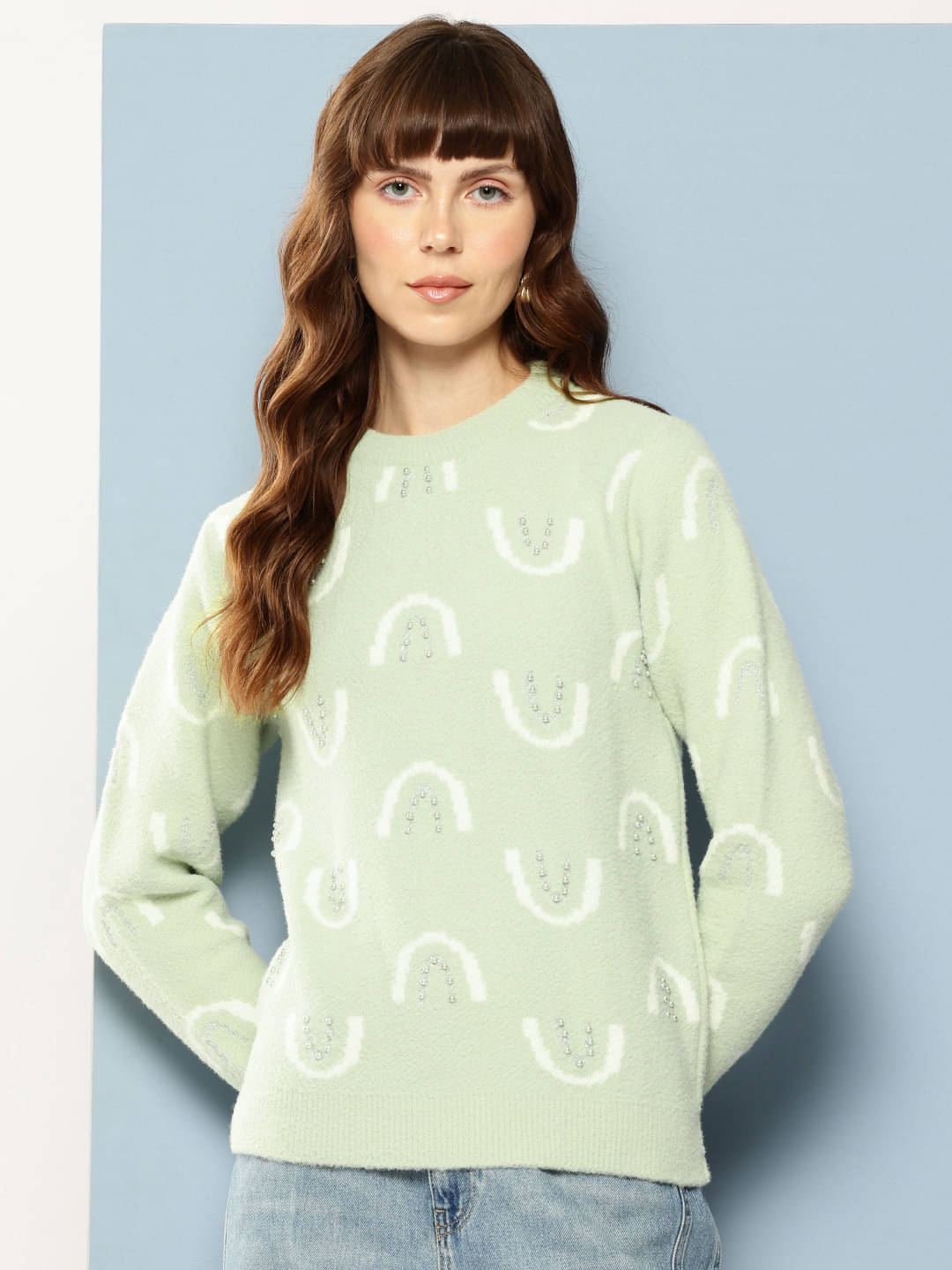     			Aarika Woollen Round Neck Women's Pullovers - Green ( Pack of 1 )