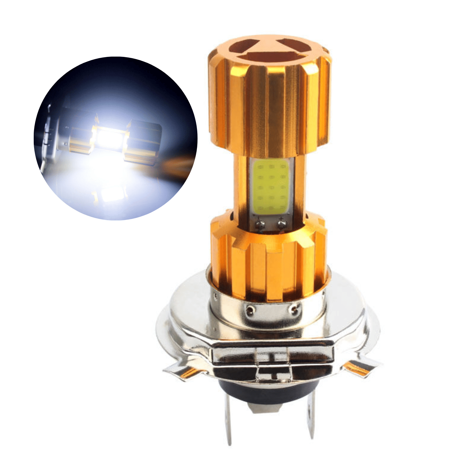     			Aksmit ( Pack Of 1 )H4 Missile Projector LED Headlight Bulb for Motorcycle, Scooter, Car, Truck, ATV
