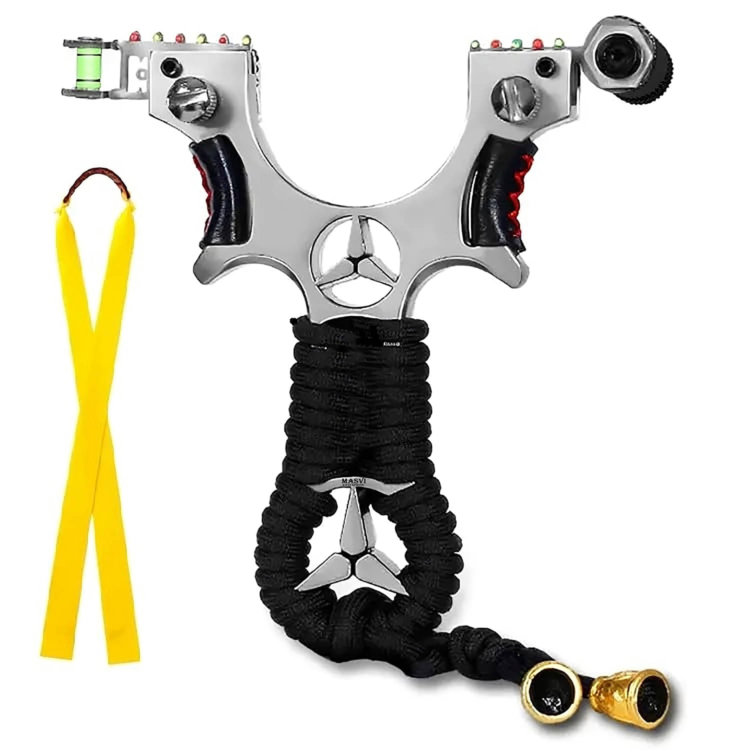 Alloy Benz Laser Slingshot (Gulel Or Catapult) with Yellow Rubber Band Slingshot Alloy Benz Laser Slingshot (Gulel Or Catapult) with Yellow Rubber Band Slingshot