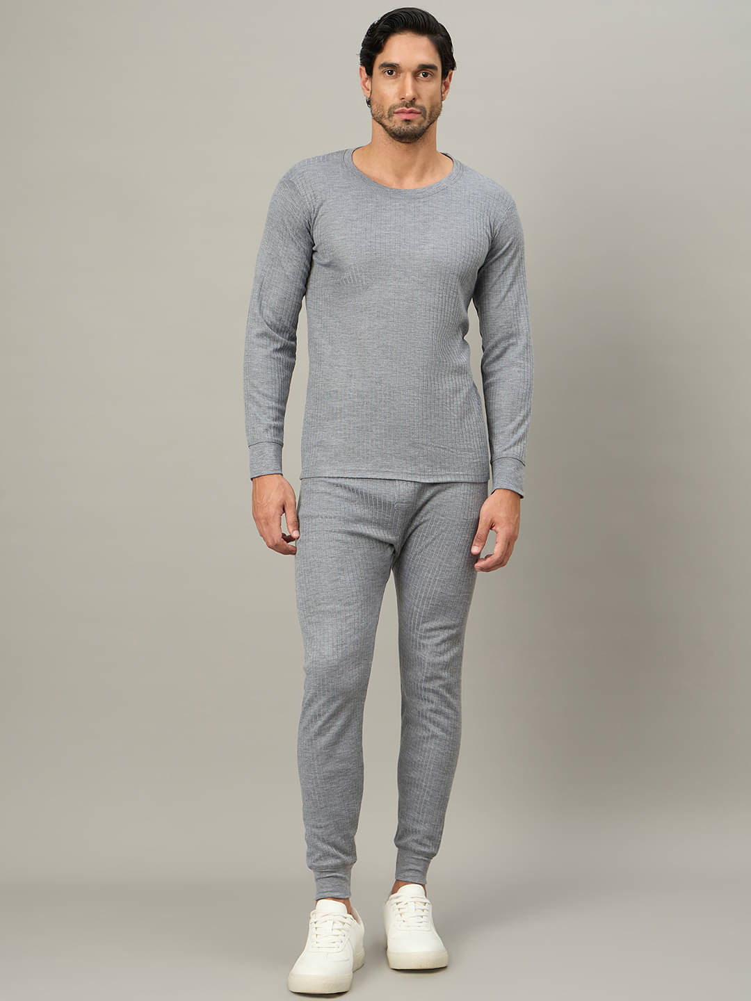 BRONATION Pack of 1 Cotton Blend Thermal Sets For Men's ( Grey ) BRONATION Pack of 1 Cotton Blend Thermal Sets For Men's ( Grey )