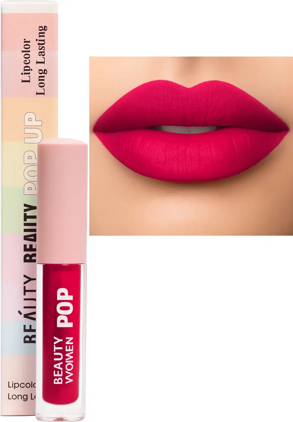     			Beauty Women Pink Matte Long Lasting Liquid Lipstick ( Pack of 1 )