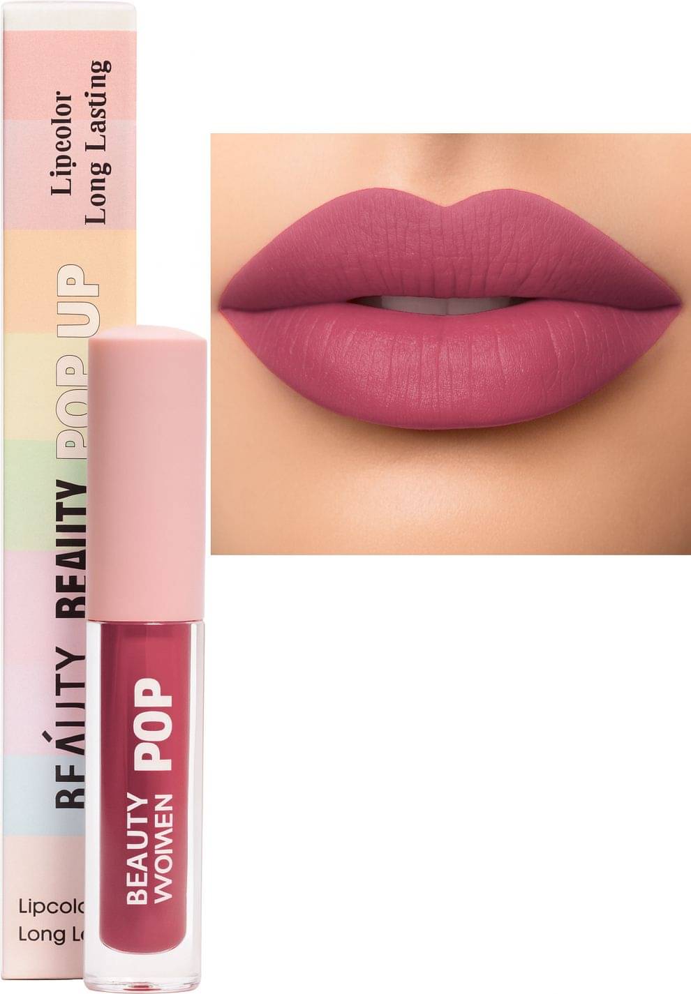     			Beauty Women Pink Matte Long Lasting Liquid Lipstick ( Pack of 1 )