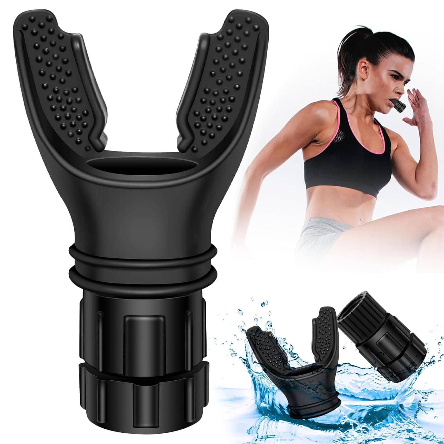     			Breathing Exercise Trainer Machine for Lungs, Lung Capacity Enhancer Exerciser Equipment Respiratory Muscle Trainer Device Increased Sports Breathing Ability Fitness Men Women