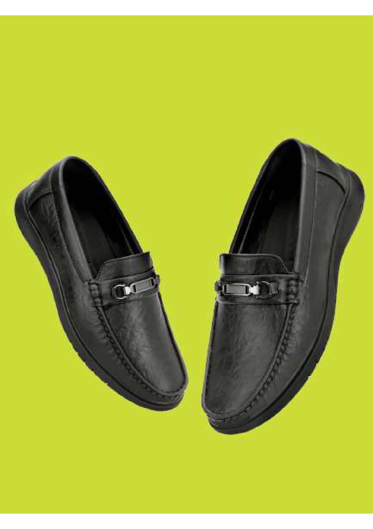 Buxton Black Men's Slip on Shoes - Formal Shoes | Buy online on ZillyBuy