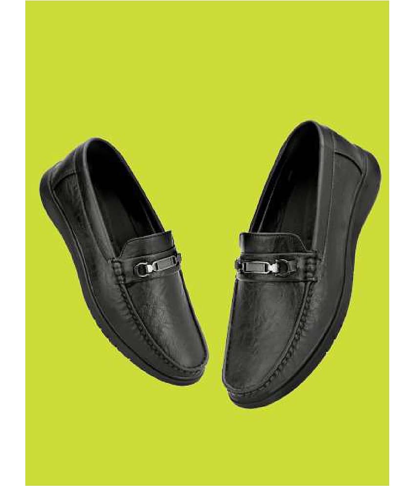 Buxton Black Men's Slip on Shoes - Formal Shoes | Buy online on ZillyBuy