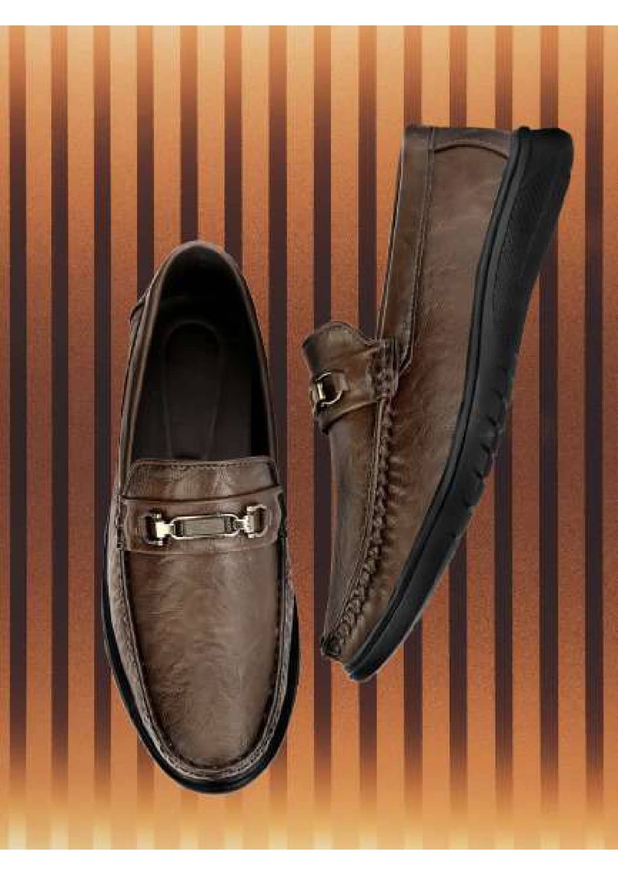 Buxton Brown Men's Slip on Shoes - Formal Shoes | Buy online on ZillyBuy