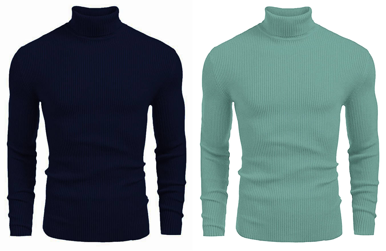     			CAT BUNNY Woollen High Neck Men's Sweatshirt - Multicolor ( Pack of 2 )