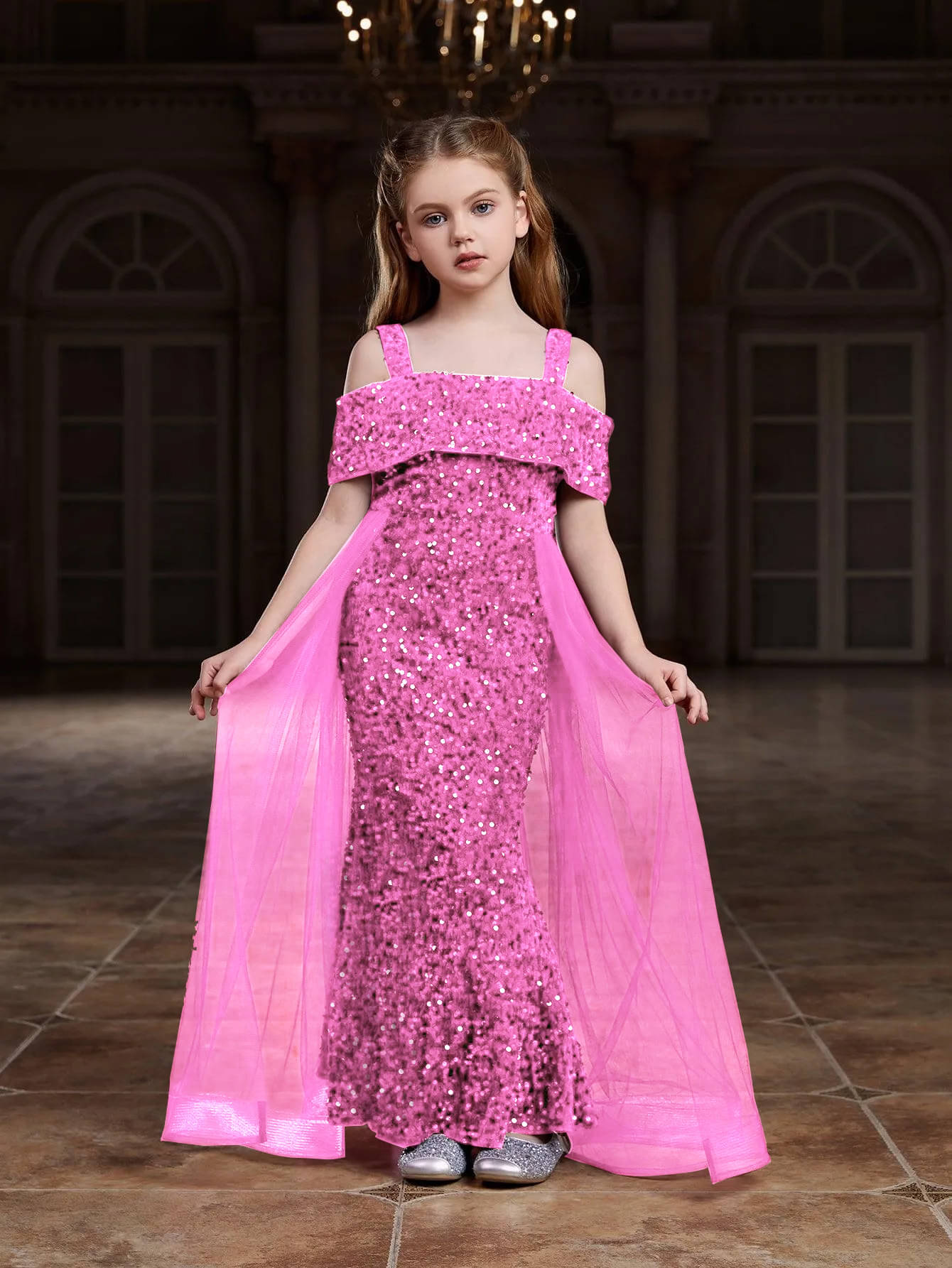 Charvi Viscose Gown For Girls ( Pack of 1 , Pink ) Charvi Viscose Gown For Girls ( Pack of 1 , Pink )