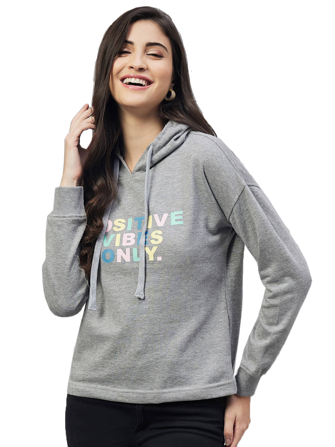     			Club York Women's Fleece Hooded Sweatshirt ( Grey Melange )