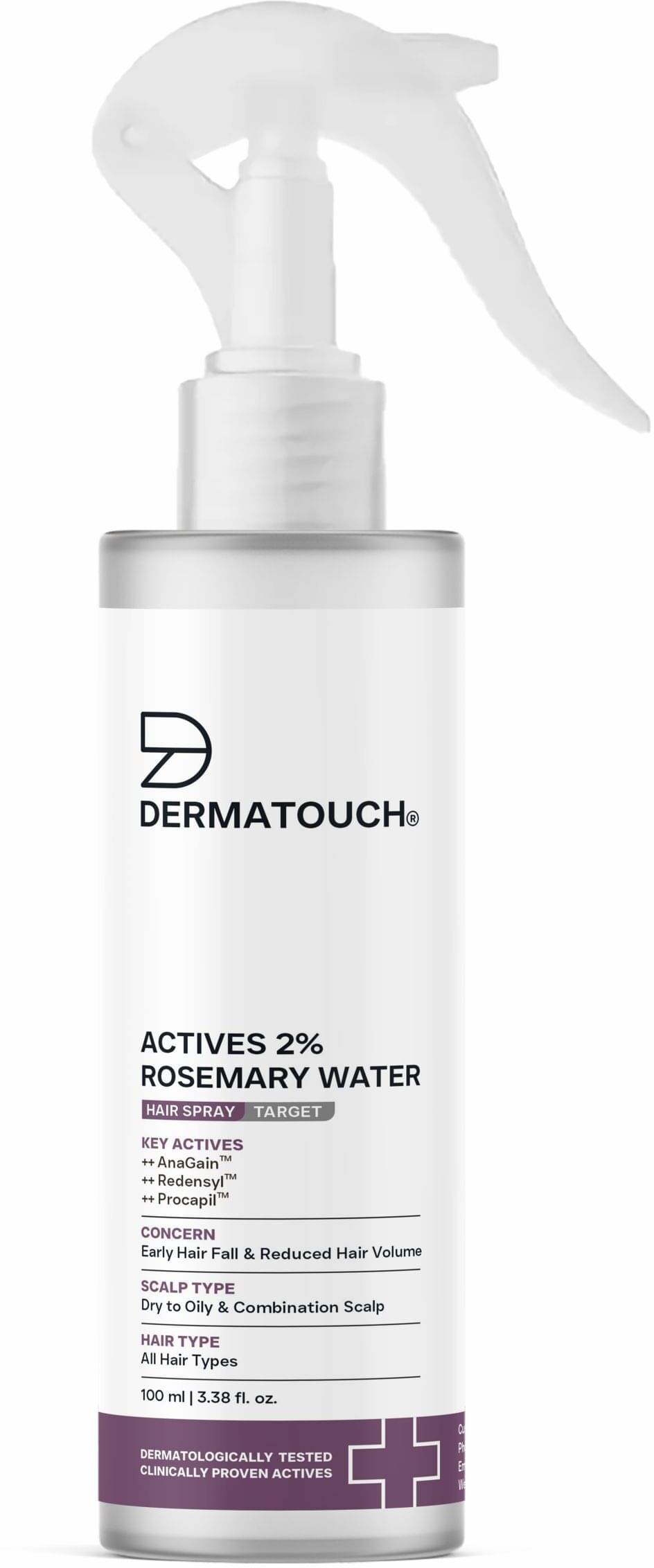 Dermatouch Rosemary Water Spray, 2% Rosemary, Redensyl, Anagain & Procapil Hair Spray Mist , 100ml Dermatouch Rosemary Water Spray, 2% Rosemary, Redensyl, Anagain & Procapil Hair Spray Mist , 100ml