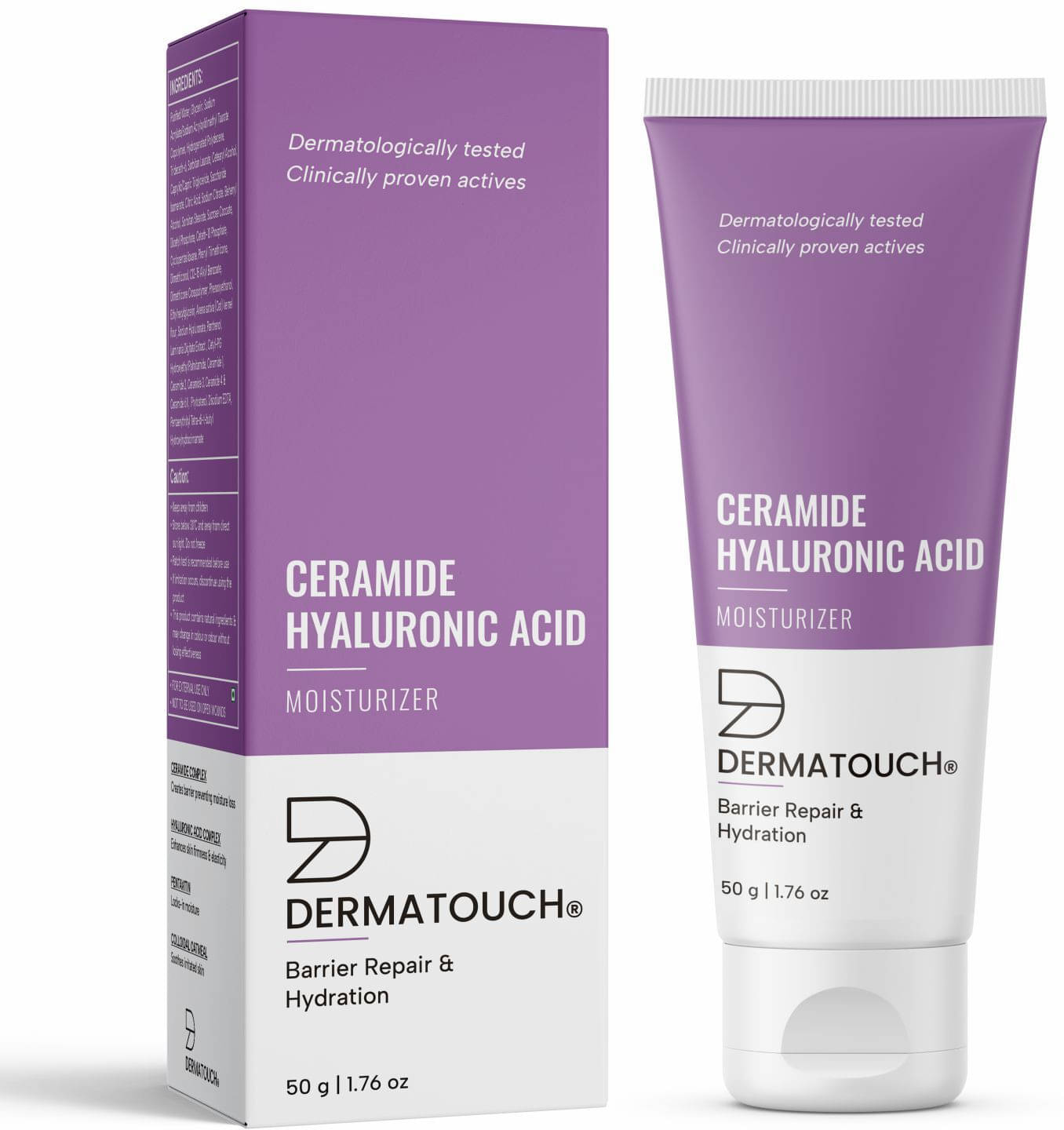 Dermatouch Ceramide Hyaluronic Acid Moisturizer For Intense Moisturization And Barrier Repair, 50gm Dermatouch Ceramide Hyaluronic Acid Moisturizer For Intense Moisturization And Barrier Repair, 50gm