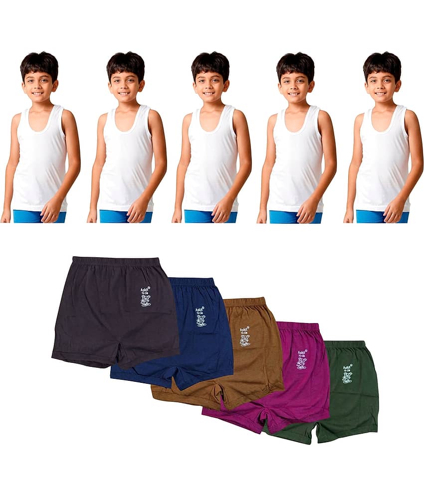 Drako Pack of 10 Boys Cotton Vest ( Multicolor ) - Nightwear & Loungewear | Buy online on ZillyBuy