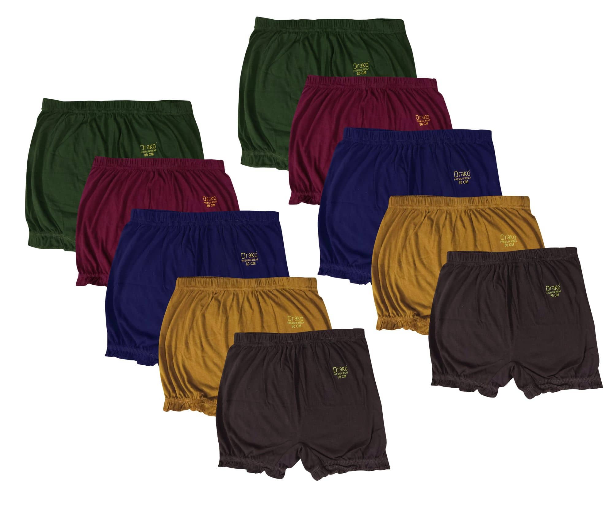 Drako Pack of 10 Cotton Bloomers For Girls ( Multicolor )