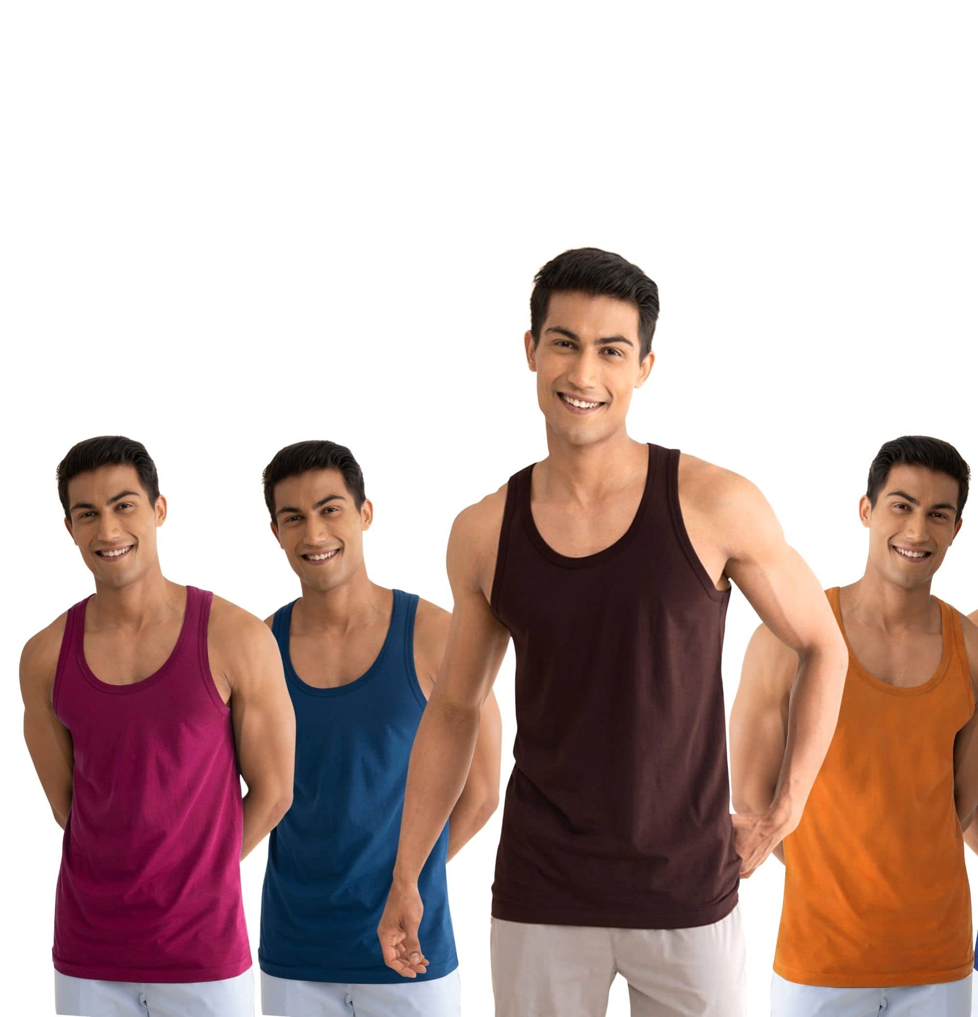Drako Pack of 4 Cotton Basic Vest For Men ( Multicolor ) - Nightwear & Loungewear | Buy online on ZillyBuy