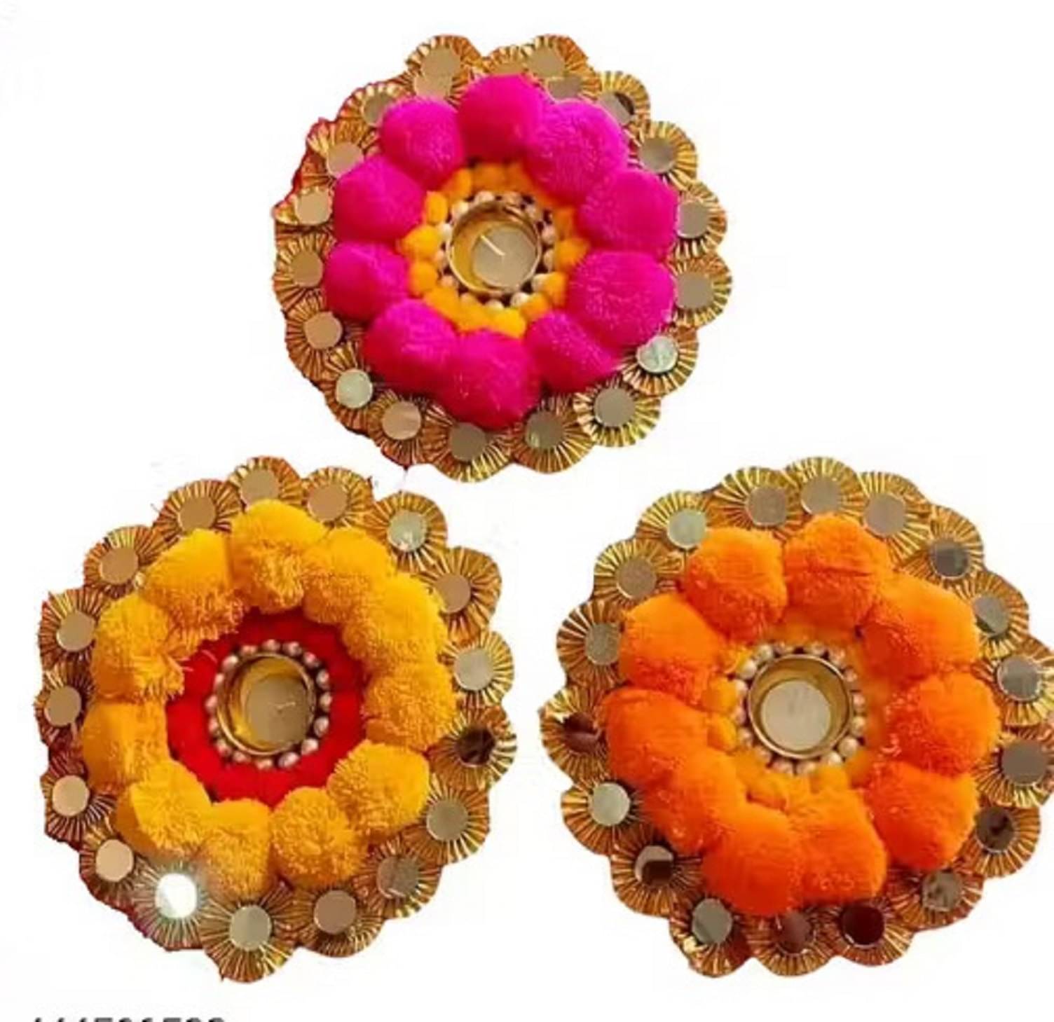     			EPSAA Multicolour Table Top Metal Tea Light Holder - Pack of 3