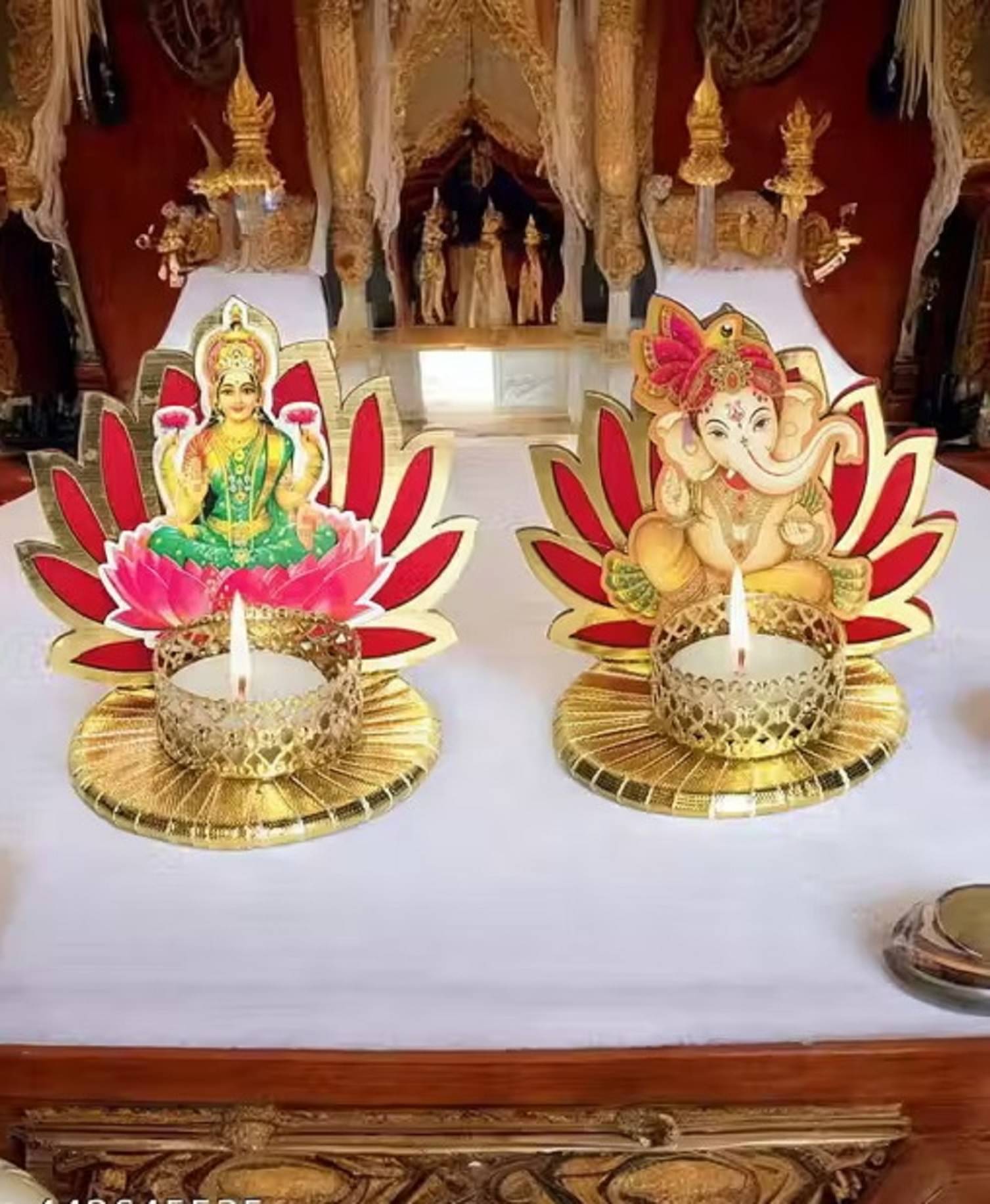     			EPSAA Multicolour Table Top Metal Tea Light Holder - Pack of 2