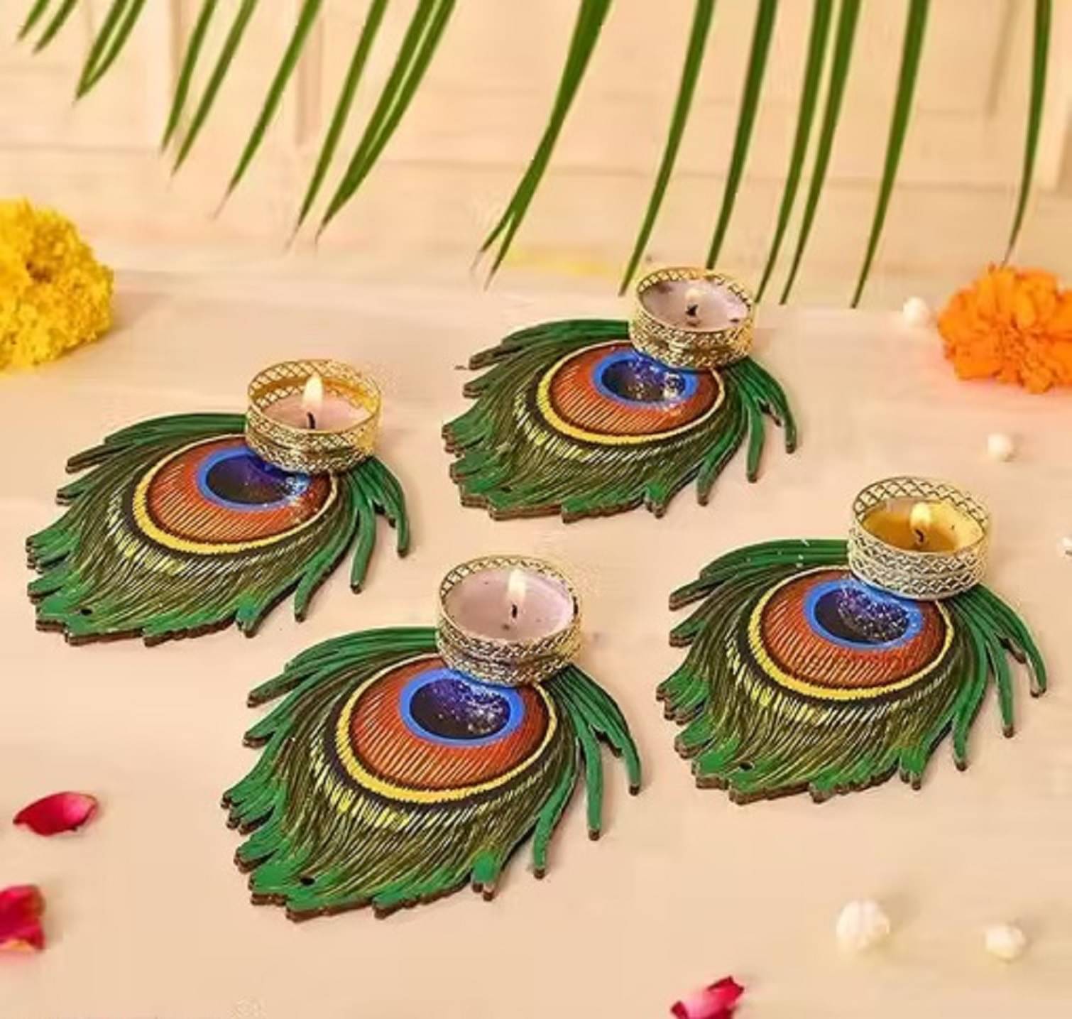     			EPSAA Multicolour Table Top Metal Tea Light Holder - Pack of 6