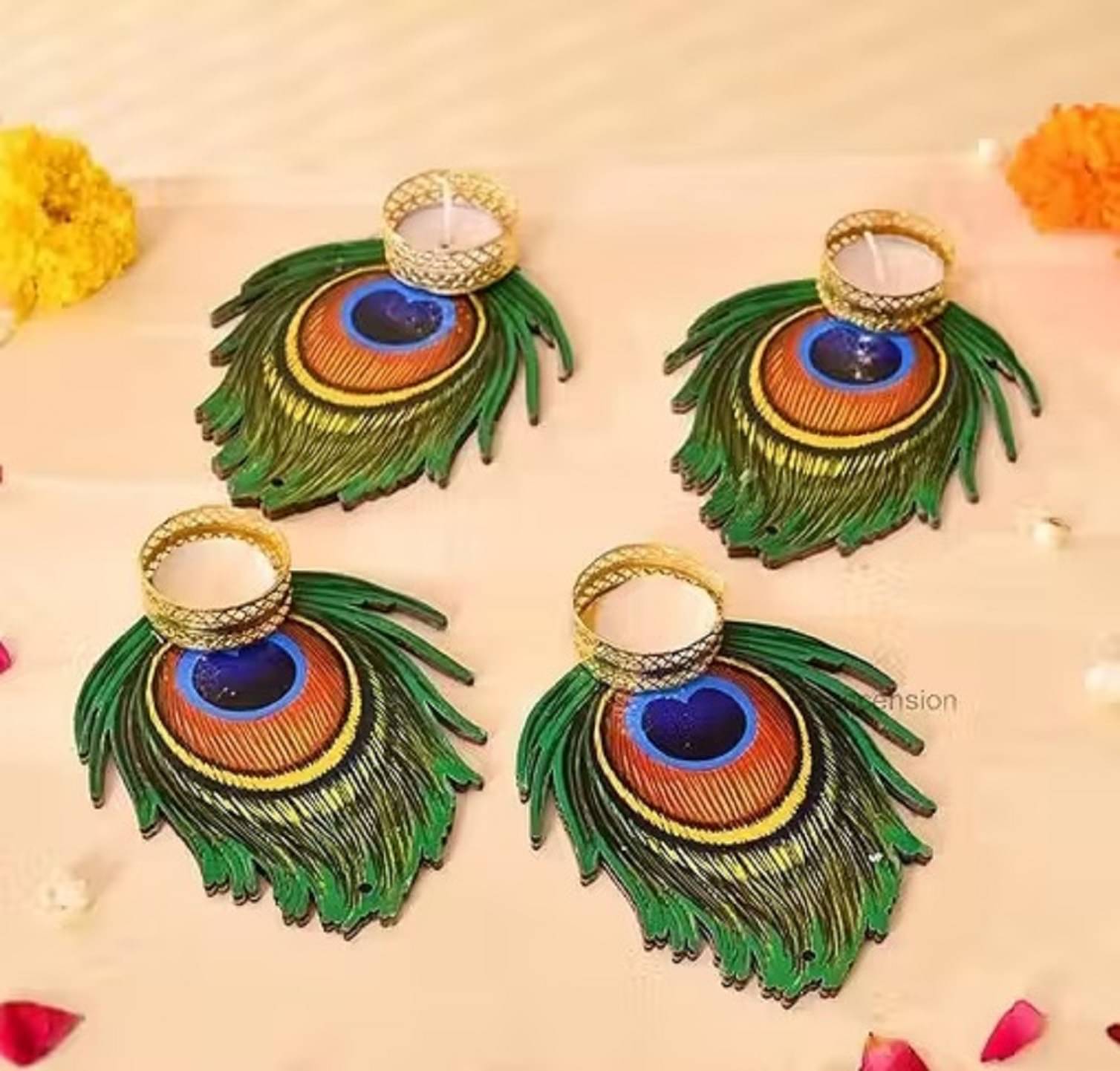     			EPSAA Multicolour Table Top Metal Tea Light Holder - Pack of 6