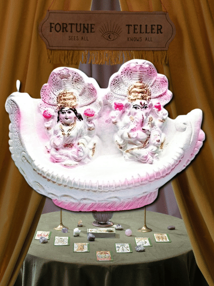     			Foxdean Ceramic Laxmi Ganesh Idol ( 13 cm )