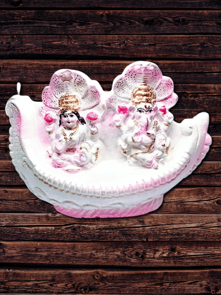     			Foxdean Ceramic Laxmi Ganesh Idol ( 13 cm )