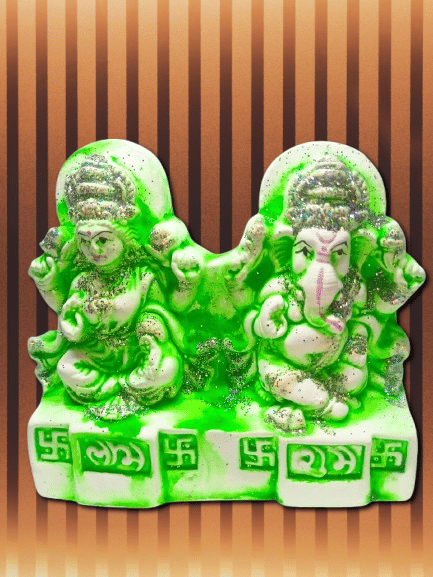    			Foxdean Ceramic Laxmi Ganesh Idol ( 11 cm )