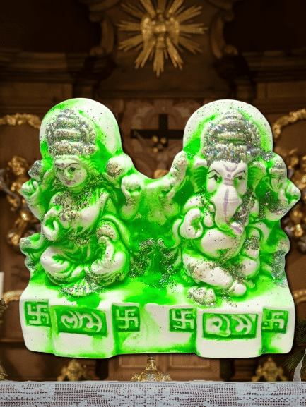     			Foxdean Ceramic Laxmi Ganesh Idol ( 11 cm )