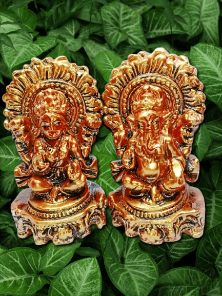     			Foxdean Ceramic Laxmi Ganesh Idol ( 14 cm )