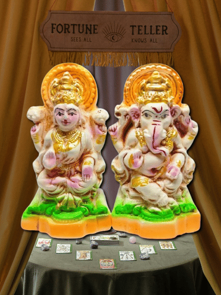 Foxdean Ceramic Laxmi Ganesh Idol ( 10 cm ) Foxdean Ceramic Laxmi Ganesh Idol ( 10 cm )