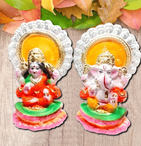     			Foxdean Ceramic Laxmi Ganesh Idol ( 14 cm )