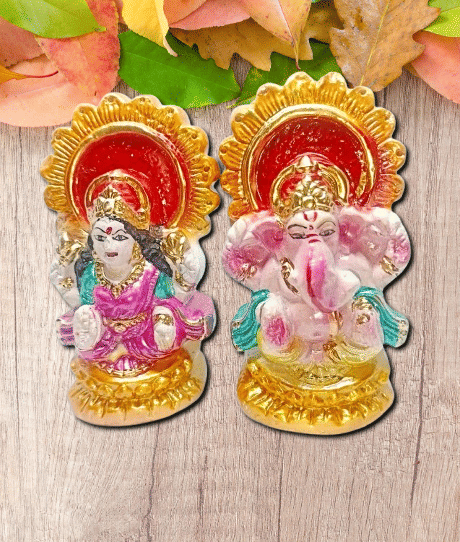     			Foxdean Ceramic Laxmi Ganesh Idol ( 9.5 cm )