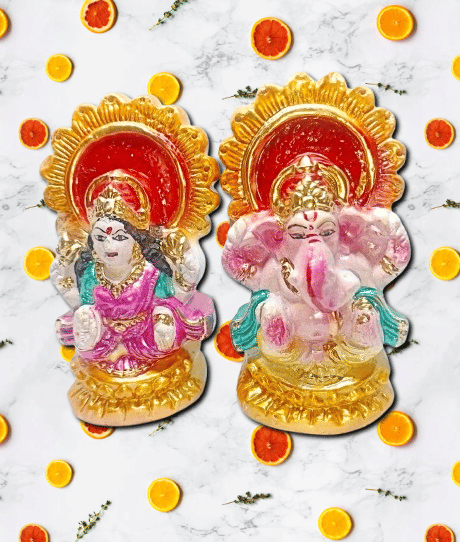     			Foxdean Ceramic Laxmi Ganesh Idol ( 9.5 cm )