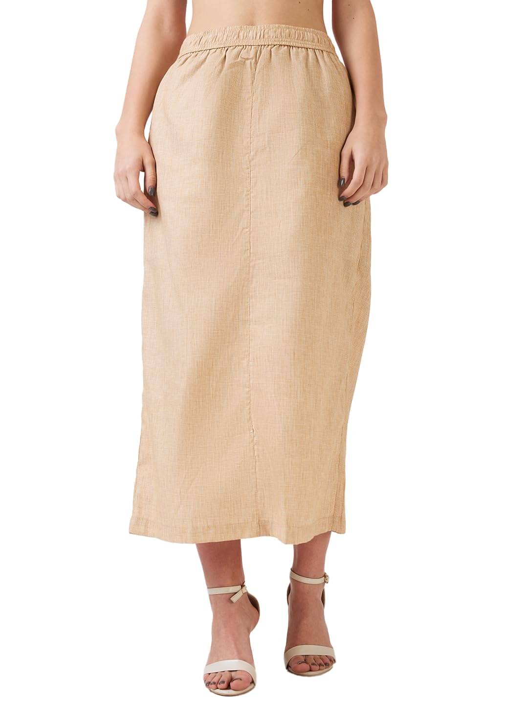     			Globus Beige Cotton Blend Women's A-Line Skirt ( Pack of 1 )