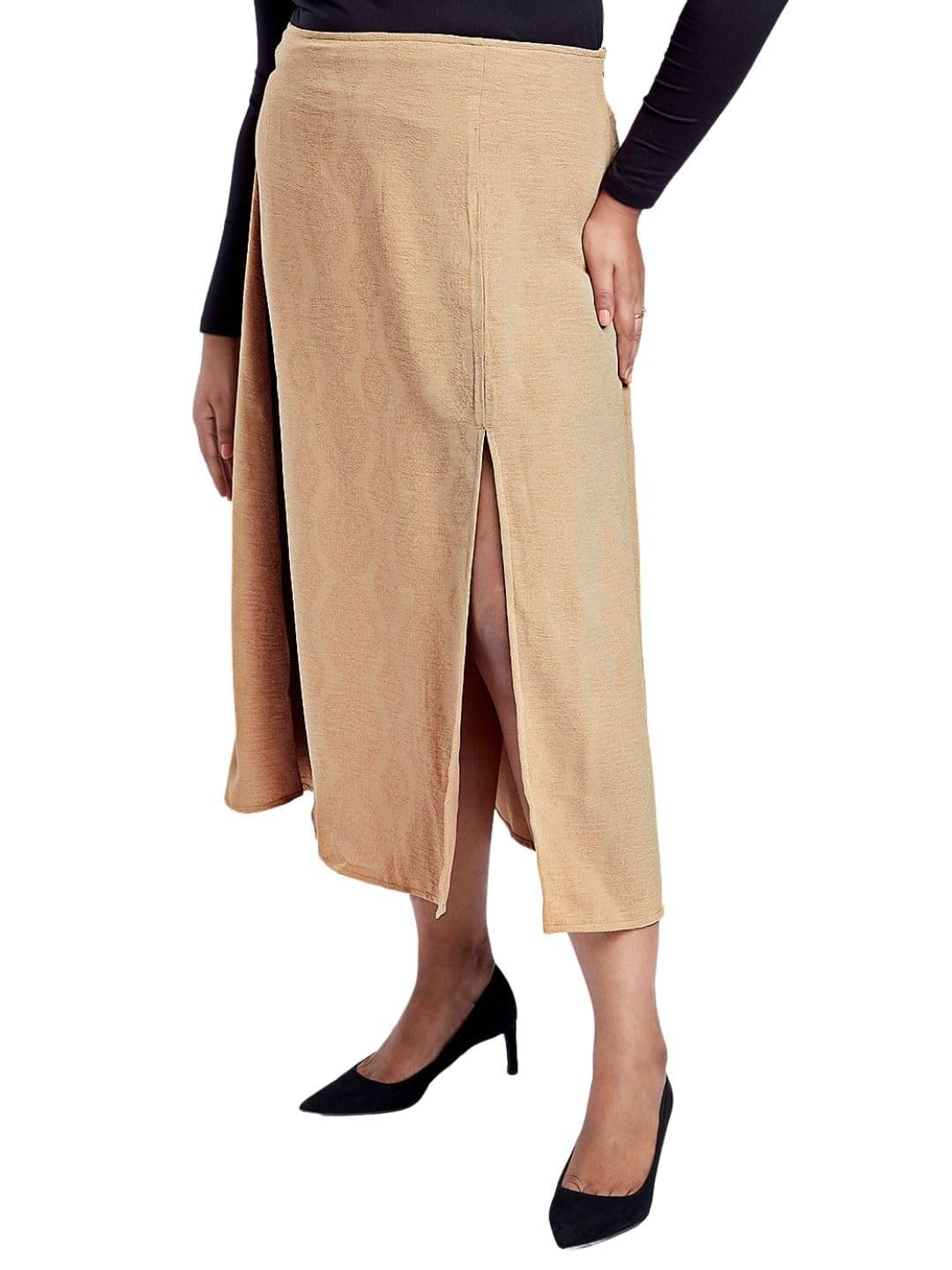     			Globus Beige Cotton Blend Women's A-Line Skirt ( Pack of 1 )