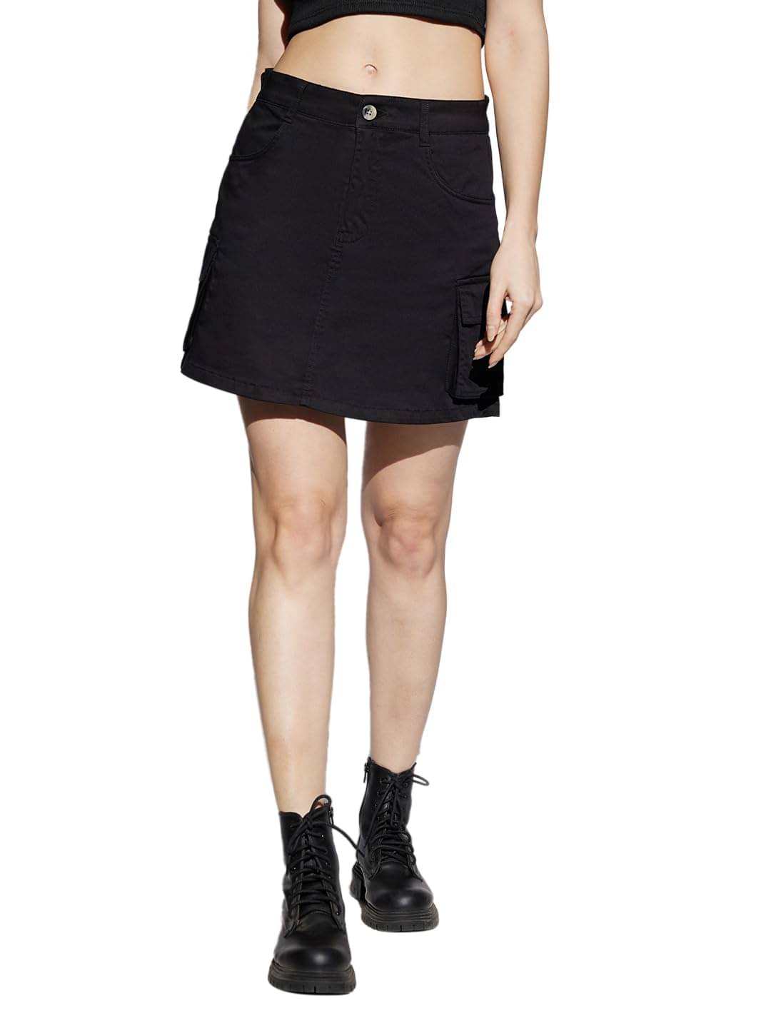     			Globus Black Cotton Blend Women's A-Line Skirt ( Pack of 1 )