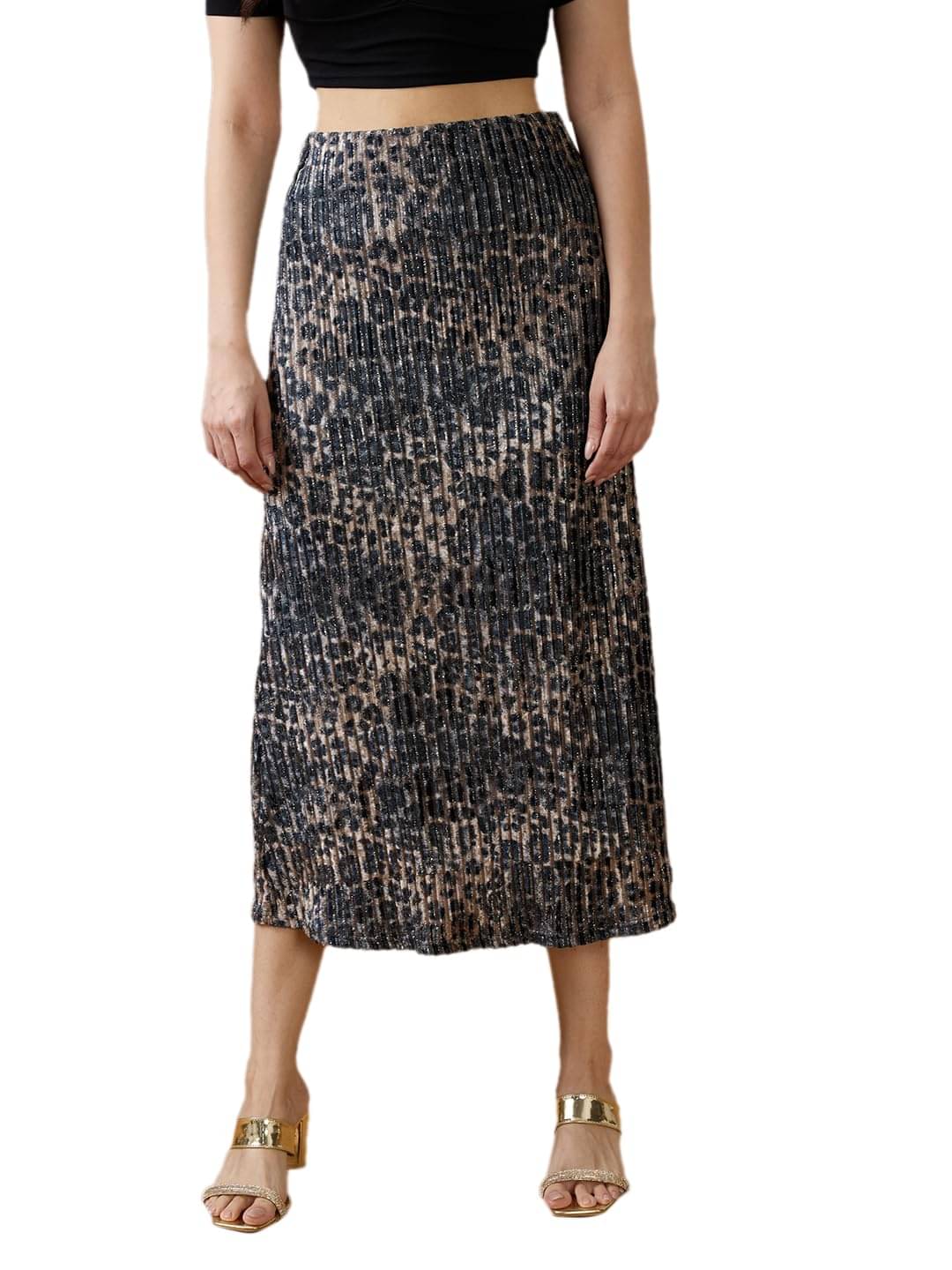     			Globus Black Polyester Women's A-Line Skirt ( Pack of 1 )