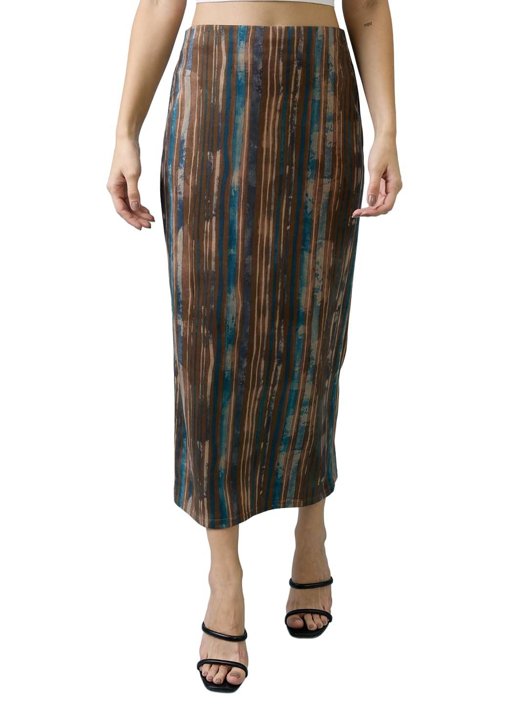    			Globus Brown Polyester Women's Pencil Skirt ( Pack of 1 )