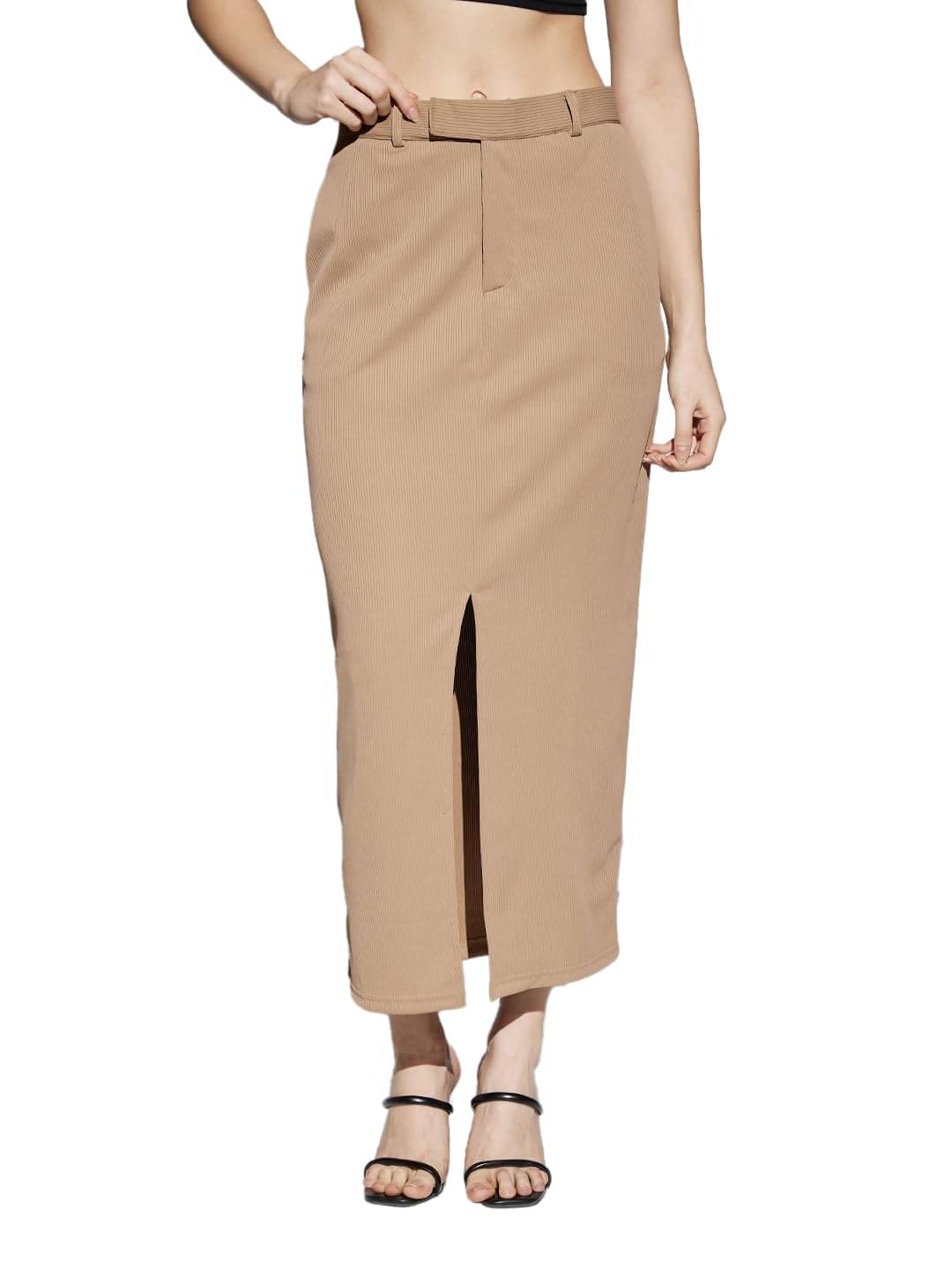 Globus Coffee Polyester Women's Pencil Skirt ( Pack of 1 )     			Globus Coffee Polyester Women's Pencil Skirt ( Pack of 1 )