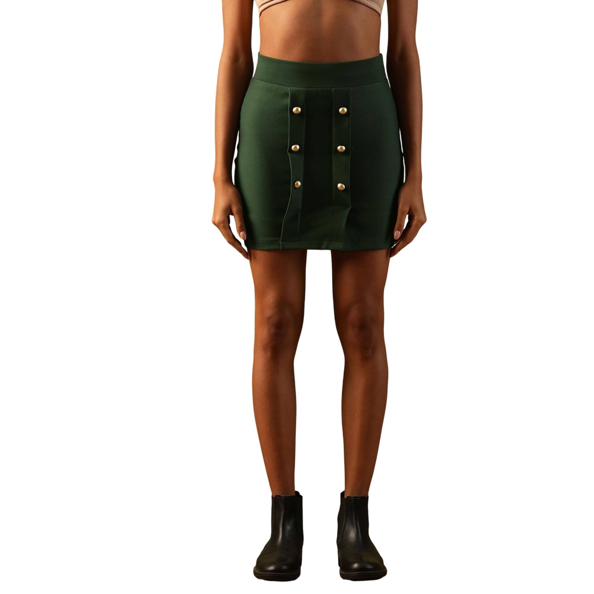 Globus Green Polyester Women's Pencil Skirt ( Pack of 1 )     			Globus Green Polyester Women's Pencil Skirt ( Pack of 1 )