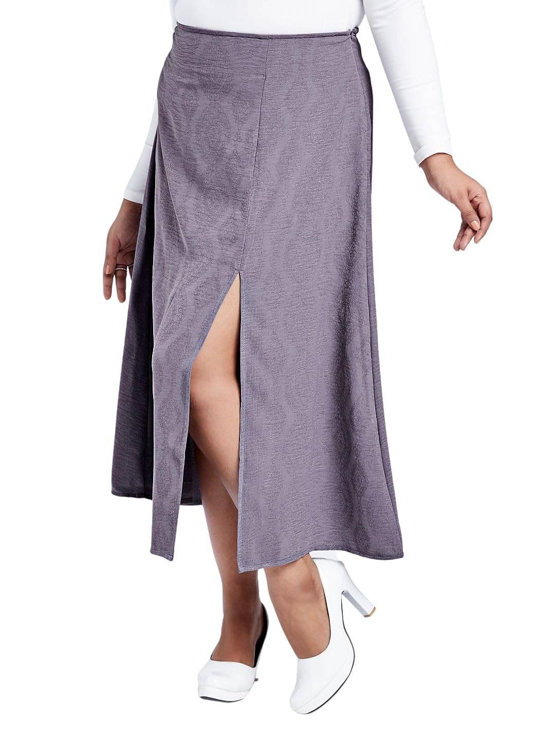     			Globus Grey Cotton Blend Women's A-Line Skirt ( Pack of 1 )