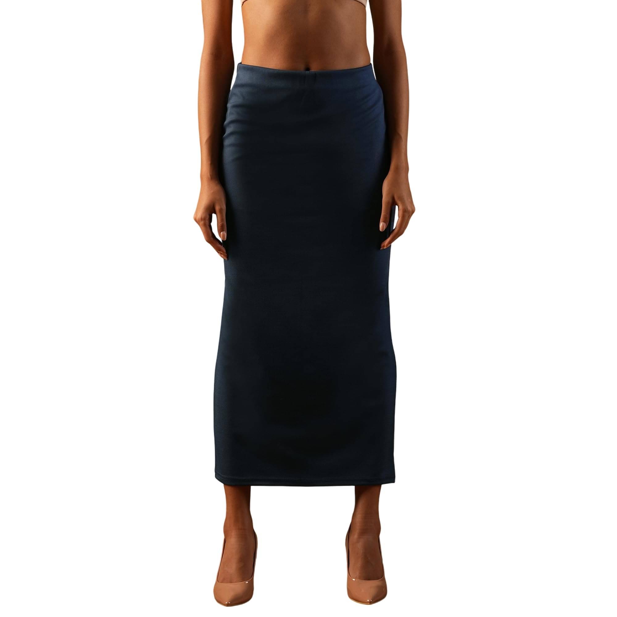     			Globus Navy Polyester Women's Pencil Skirt ( Pack of 1 )