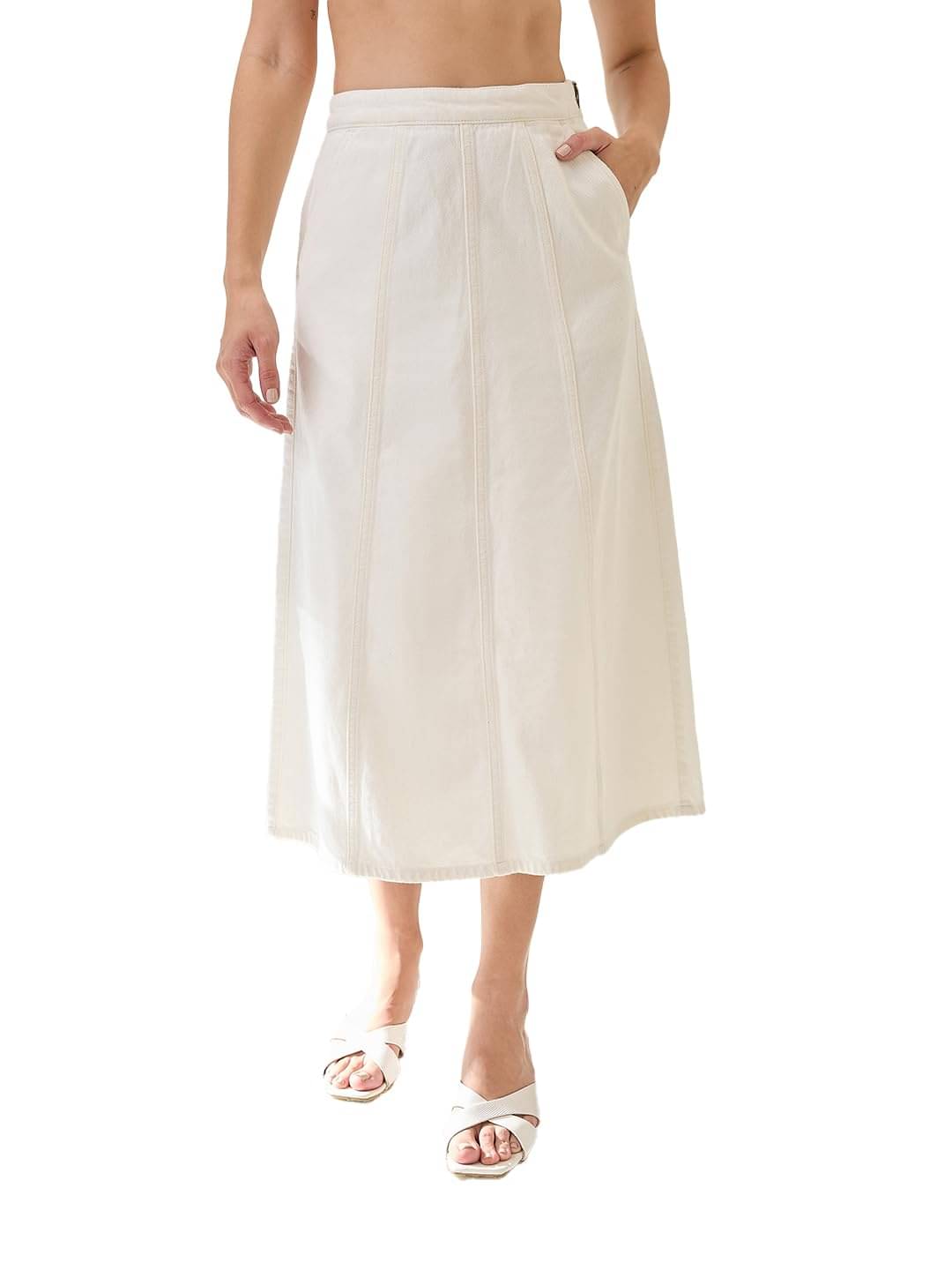     			Globus White Cotton Women's A-Line Skirt ( Pack of 1 )