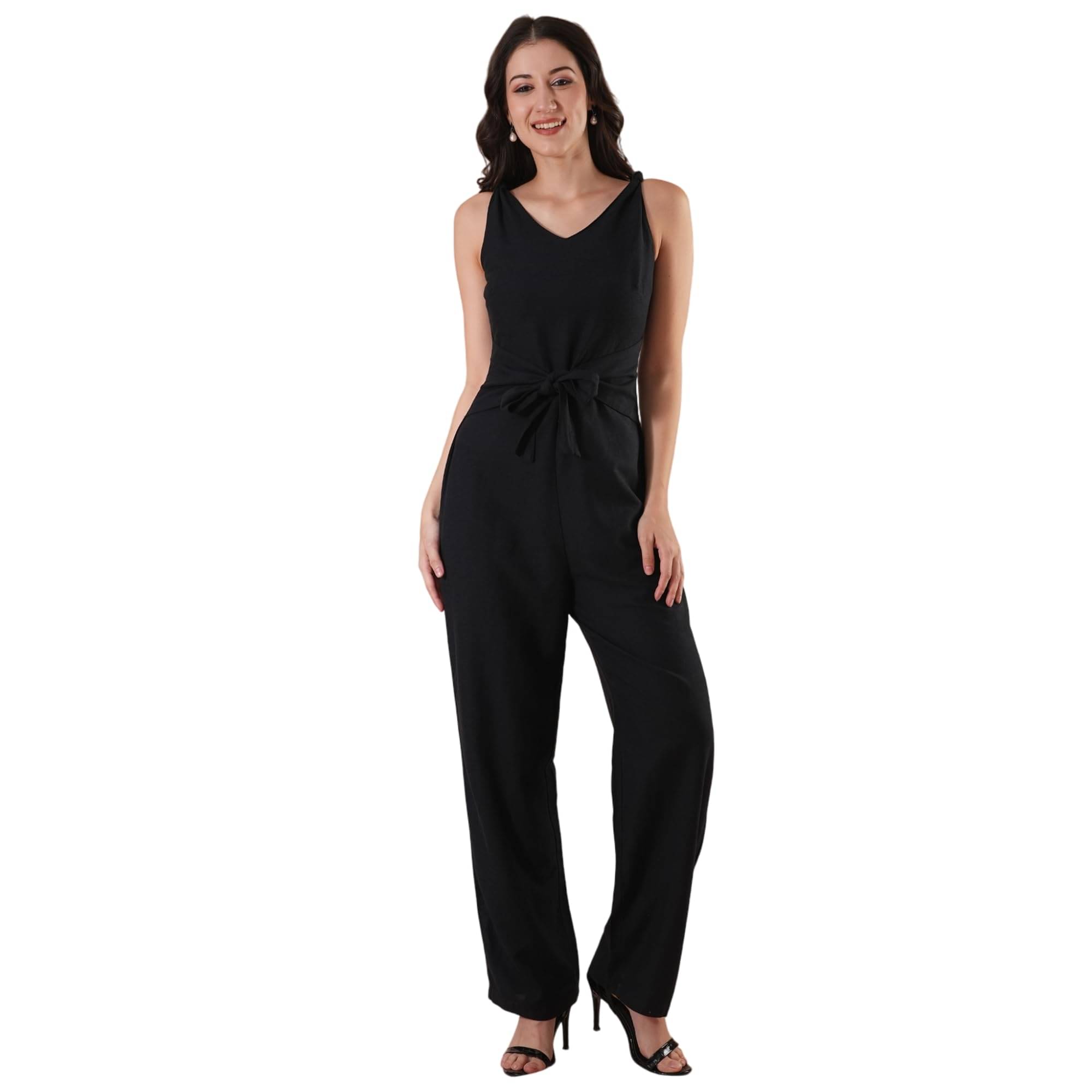     			Globus Women Cotton Blend Jumpsuit ( Black )