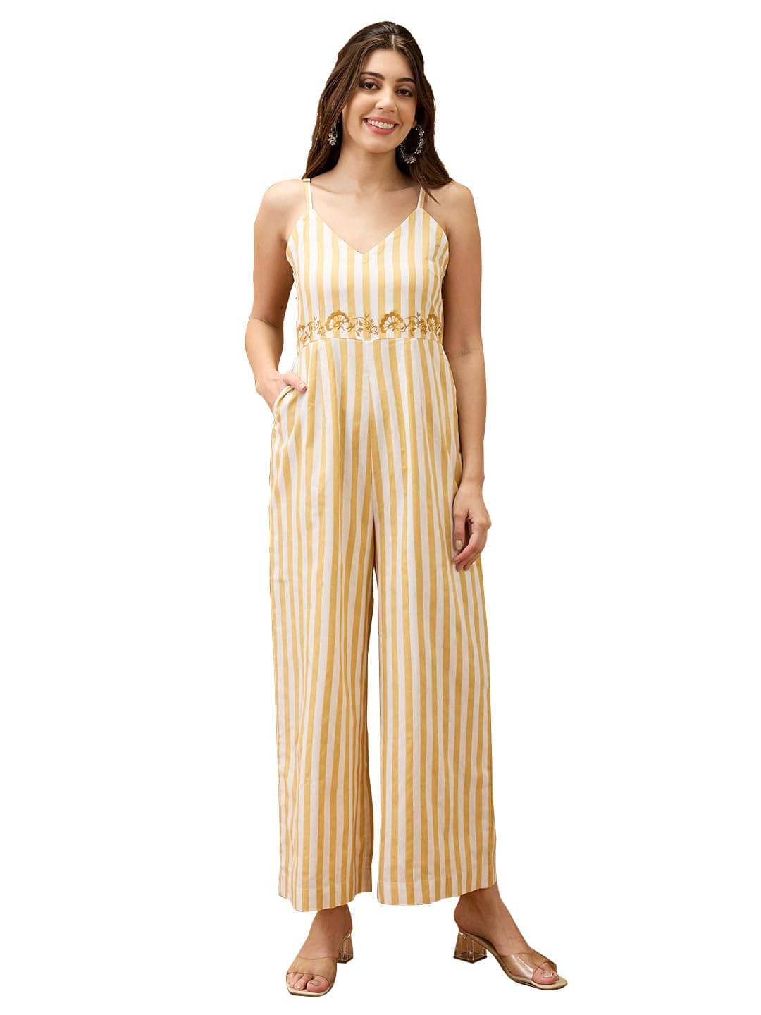     			Globus Women Cotton Jumpsuit ( Yellow )