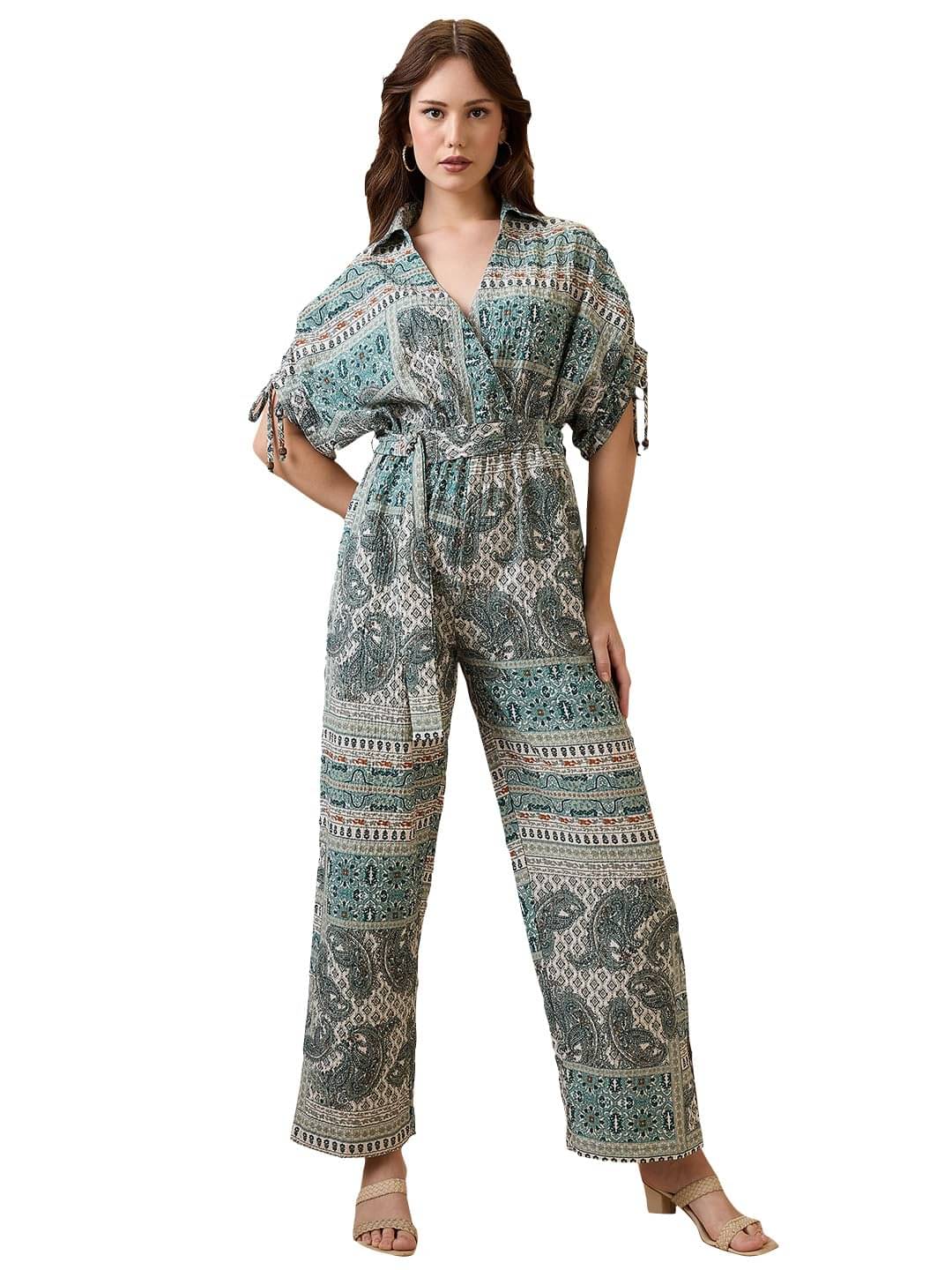     			Globus Women Crepe Jumpsuit ( Green )