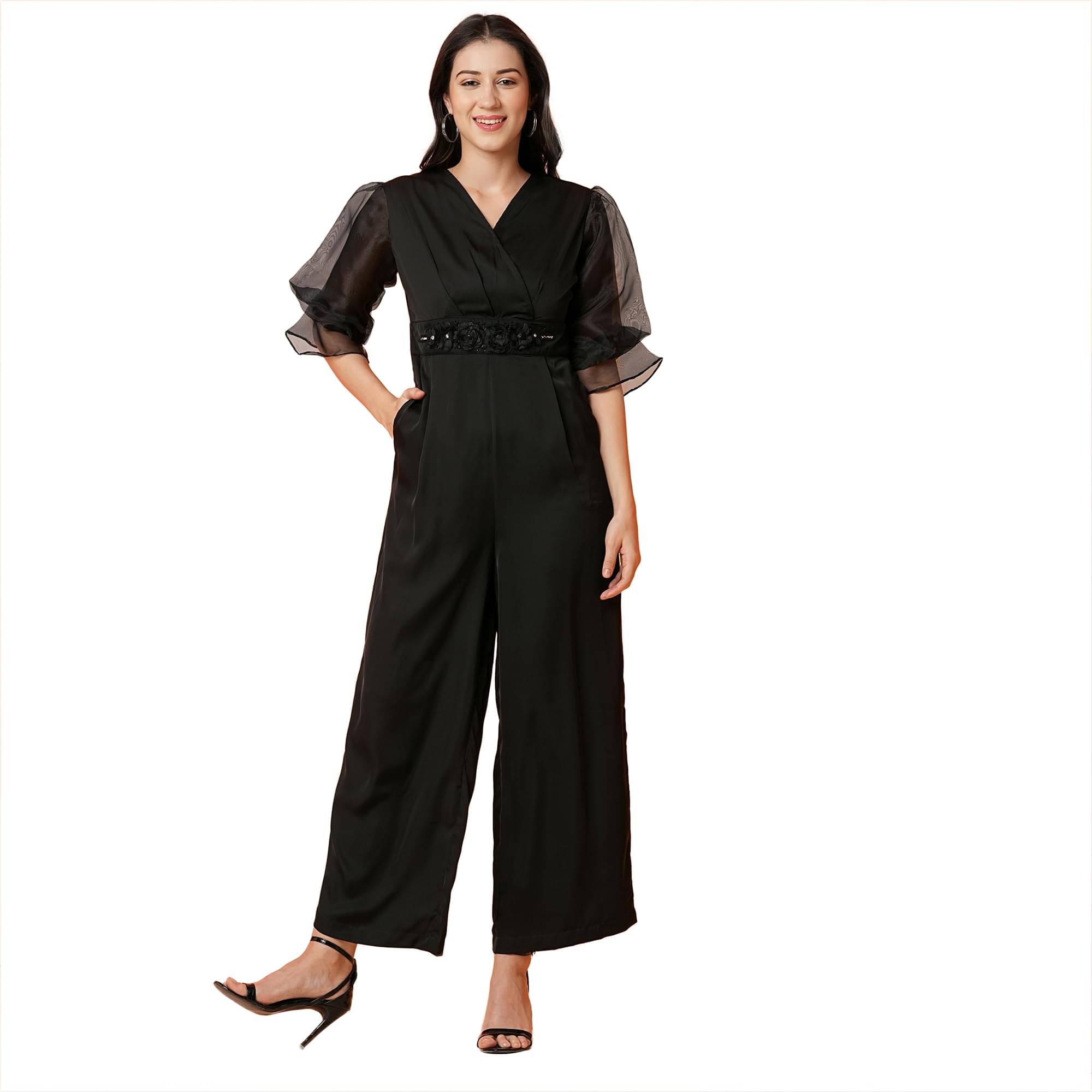     			Globus Women Polyester Jumpsuit ( Black )