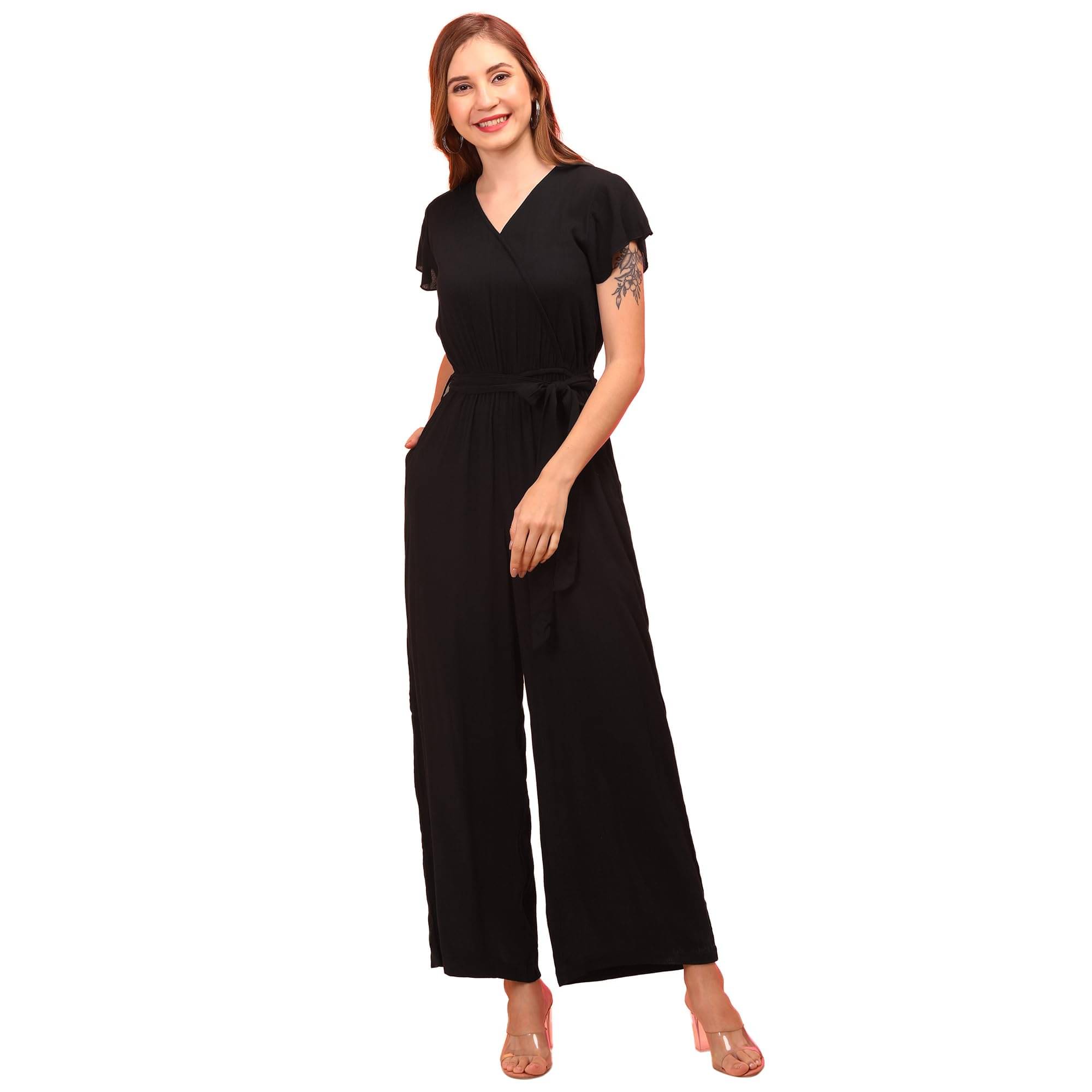     			Globus Women Polyester Jumpsuit ( Black )