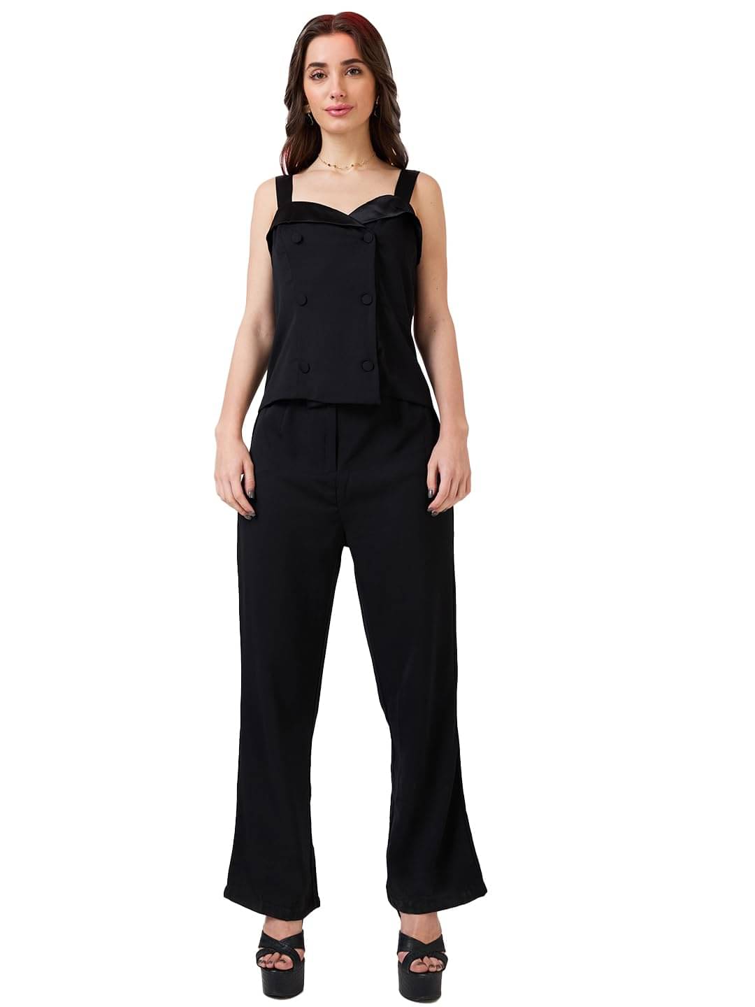     			Globus Women Polyester Jumpsuit ( Black )