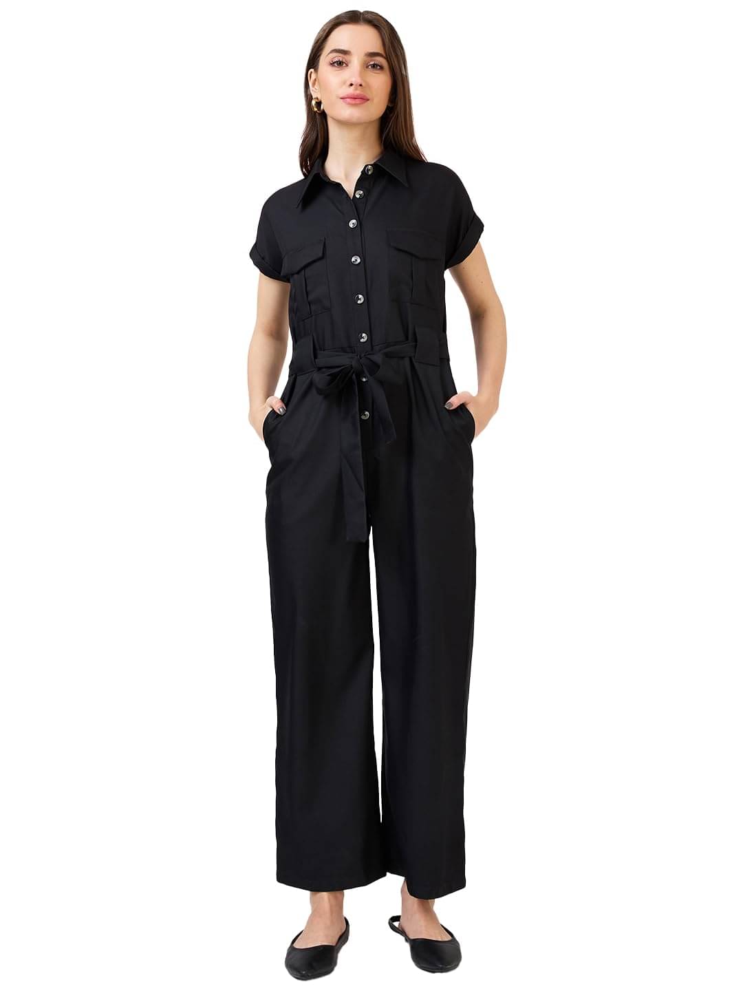     			Globus Women Polyester Jumpsuit ( Black )