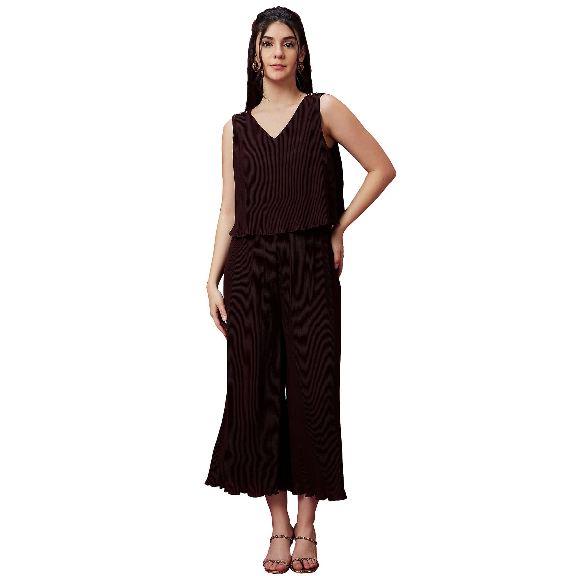     			Globus Women Polyester Jumpsuit ( Brown )